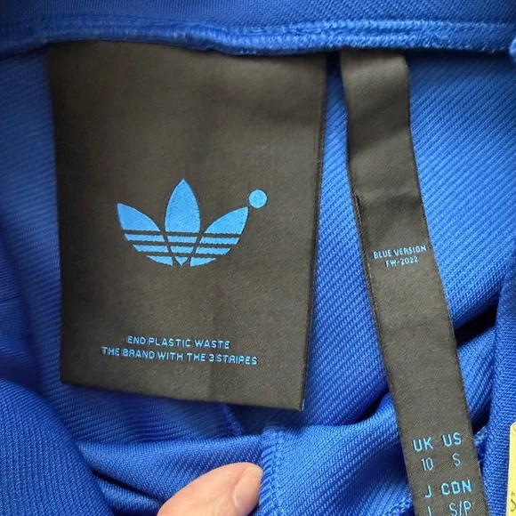 Adidas Blue Version Tights Pants Split Hem Cobalt Blue - Picture 8 of 8